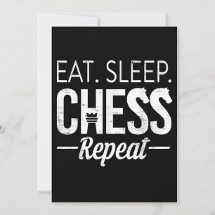 Eat Sleep Chess Repeat Player Board Kids Boy Game Invitation