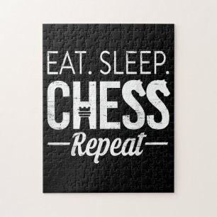 Eat Sleep Chess Repeat Player Board Kids Boy Game Jigsaw Puzzle