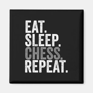 Eat Sleep Chess Repeat Player Board Kids Boy Game Magnet