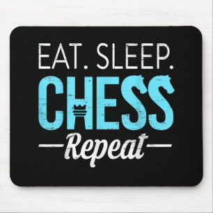 Eat Sleep Chess Repeat Player Board Kids Boy Game Mouse Pad