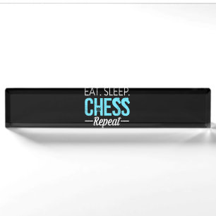 Eat Sleep Chess Repeat Player Board Kids Boy Game Nameplate