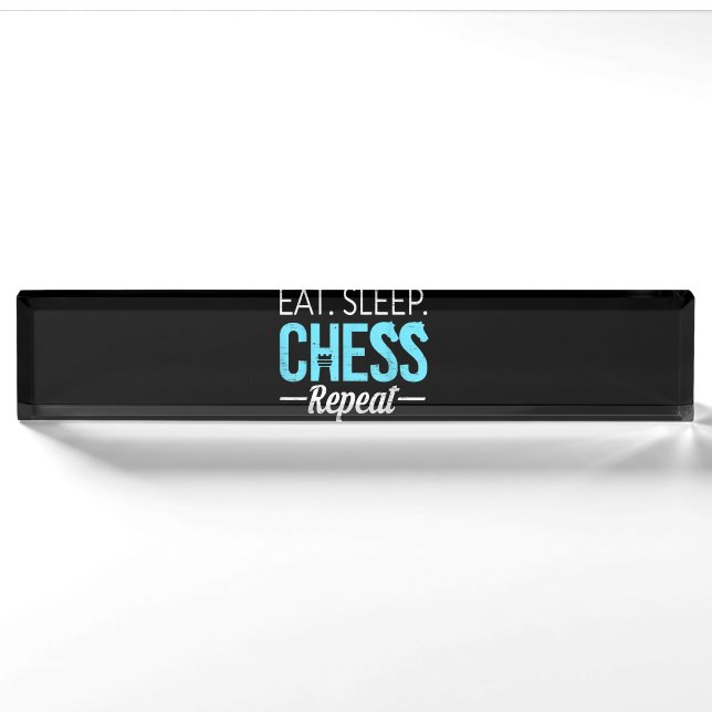 Eat Sleep Chess Repeat Player Board Kids Boy Game Nameplate (Front)