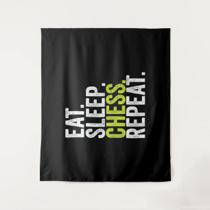 Eat Sleep Chess Repeat Player Board Kids Boy Game Tapestry