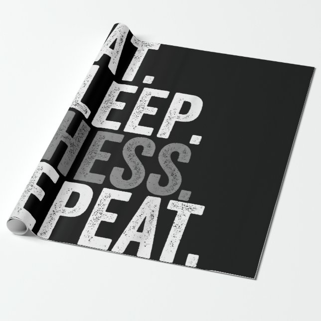 Eat Sleep Chess Repeat Player Board Kids Boy Game Wrapping Paper (Unrolled)