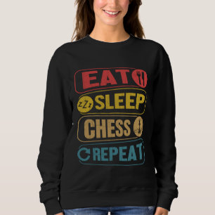 Eat Sleep Chess  Sports Player Expert Coach Graphi Sweatshirt