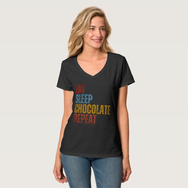 EAT SLEEP CHOCOLATE REPEAT T-Shirt (Front Full)