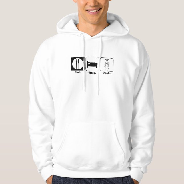 eat sleep click hoodie (Front)