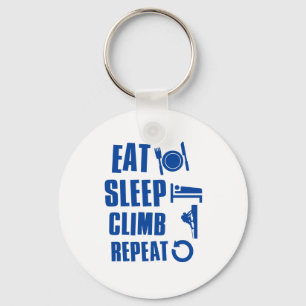 Eat sleep climb key ring