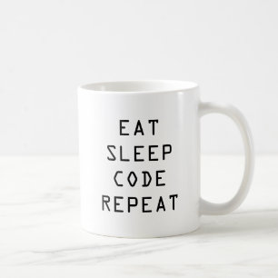 EAT SLEEP CODE coffee mug for programmer or coder