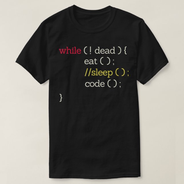 Eat Sleep Code Funny Computer Science Programmer  T-Shirt (Design Front)