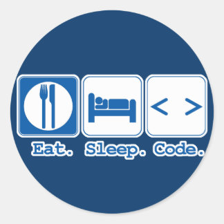 eat sleep code (html) classic round sticker