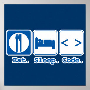 eat sleep code (html) poster
