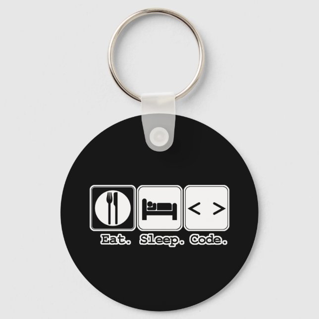 eat sleep code key ring (Front)