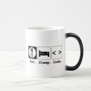 eat sleep code magic mug