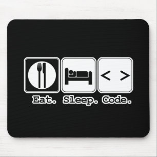 eat sleep code mouse pad