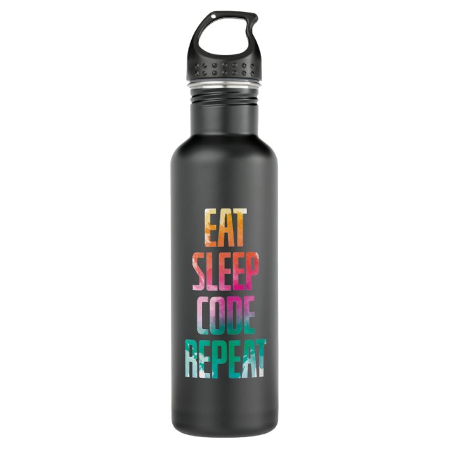 Eat Sleep Code Repeat 710 Ml Water Bottle (Front)