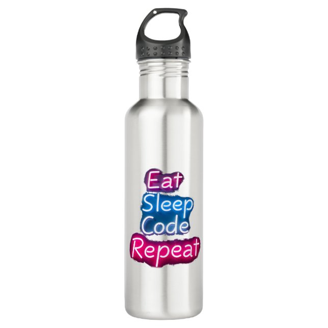 Eat Sleep Code Repeat  710 Ml Water Bottle (Front)