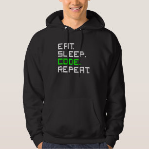 Eat Sleep Code Repeat Coding Coder Programmer Hoodie