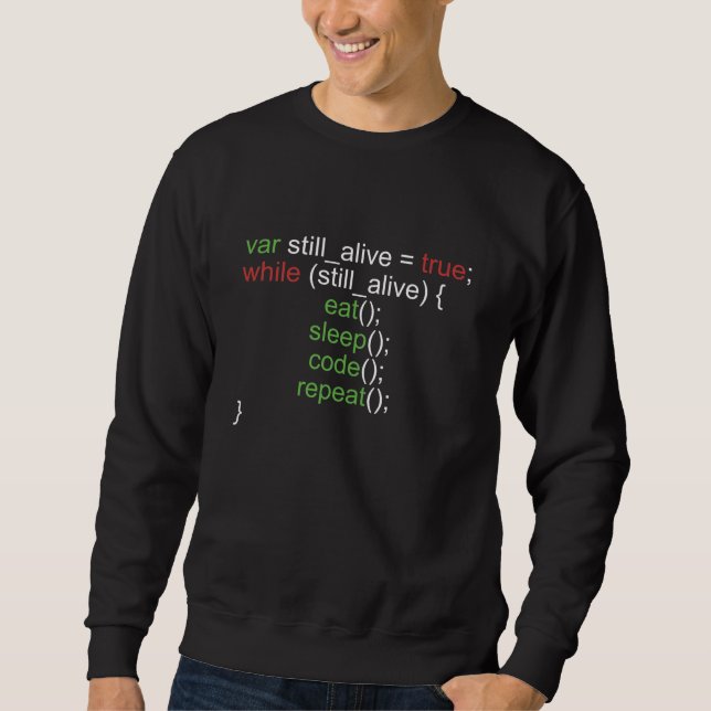 Eat Sleep Code Repeat Coding Programming Computer Sweatshirt (Front)