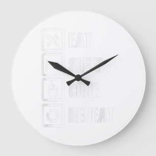Eat Sleep Code Repeat Coding Programming Engineer Large Clock