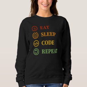 Eat Sleep Code Repeat  Computer Geek Programming C Sweatshirt