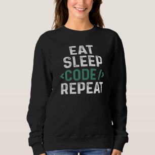 Eat Sleep Code Repeat Fun Programming Software Dev Sweatshirt