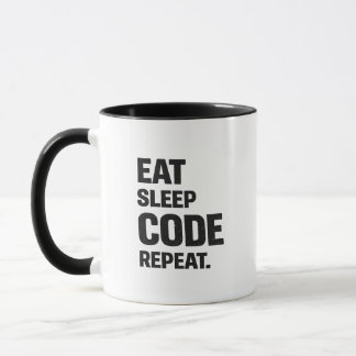 Eat Sleep Code Repeat – Funny Programmer Humor Mug