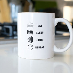 Eat Sleep Code Repeat Funy Programmers  Coffee Mug