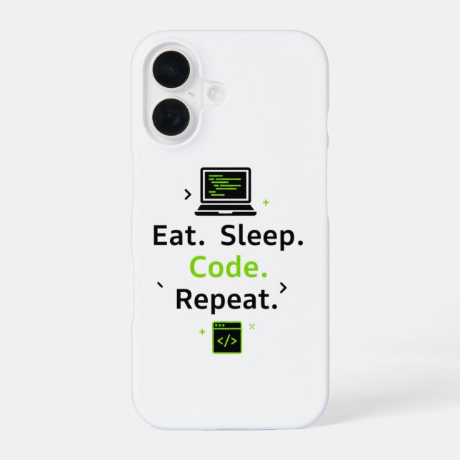 Eat Sleep Code Repeat iPhone Case (Back)