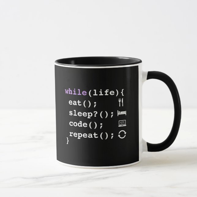 Eat Sleep Code Repeat | Minimal Programmer Mug (Right)
