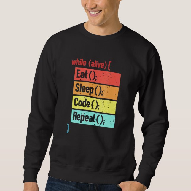 Eat Sleep Code Repeat Software Engineer Developer  Sweatshirt (Front)