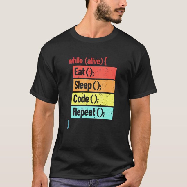 Eat Sleep Code Repeat Software Engineer Developer  T-Shirt (Front)