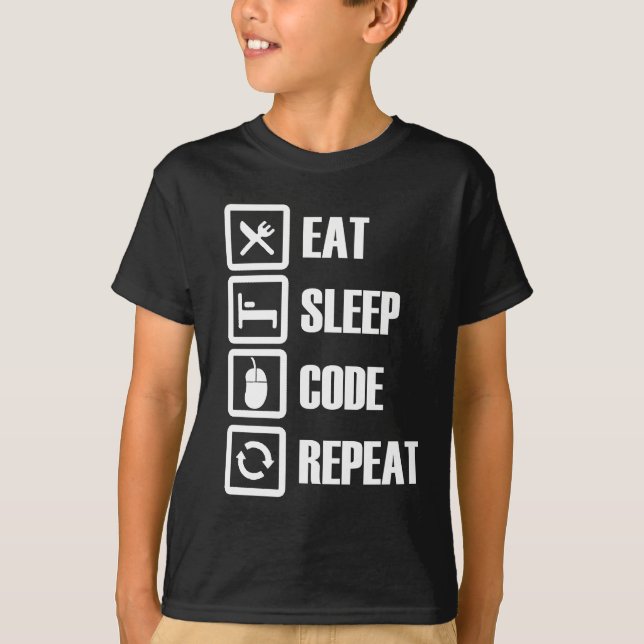 Eat - Sleep - Code - Repeat  Tshirt (Front)