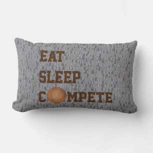 Eat Sleep Compete Basketball Words Pillow