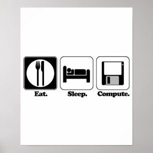 eat sleep computer poster