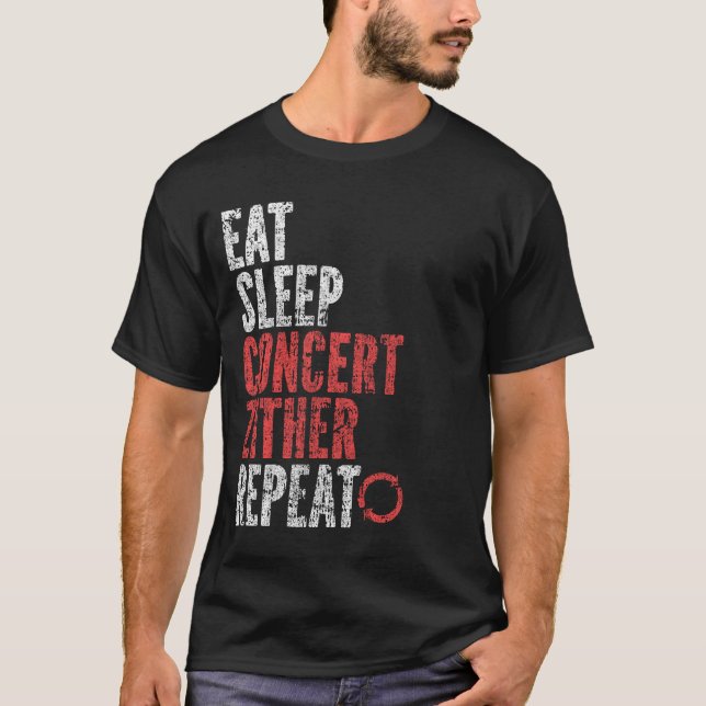 Eat Sleep Concert zither Repeat T-Shirt (Front)