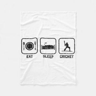 Eat Sleep Cricket Funny Graphic For Player Fleece Blanket