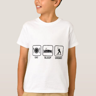 Eat Sleep Cricket Funny Graphic For Player T-Shirt