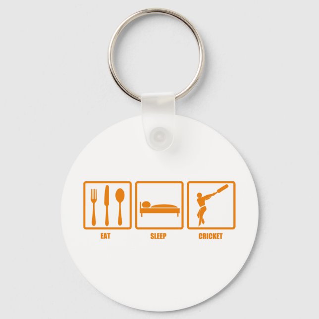 Eat Sleep Cricket Key Ring (Front)