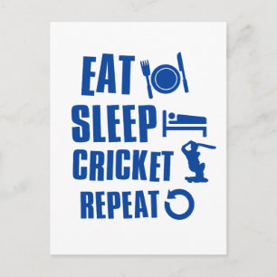 Eat sleep Cricket Postcard