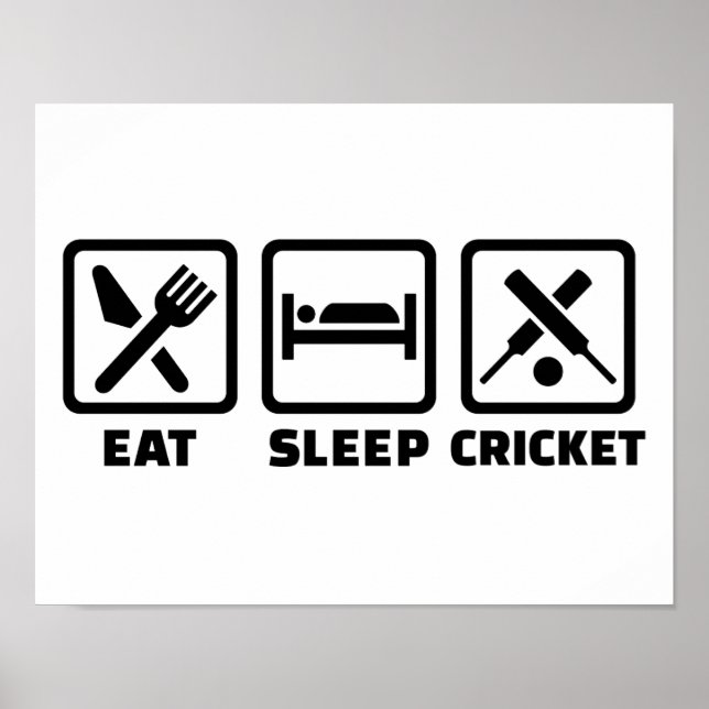 Eat sleep cricket poster (Front)
