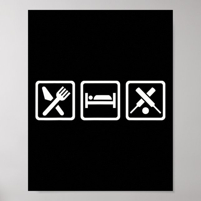 Eat Sleep Cricket  Poster (Front)