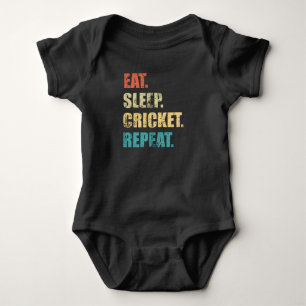 Eat sleep cricket repeat. baby bodysuit