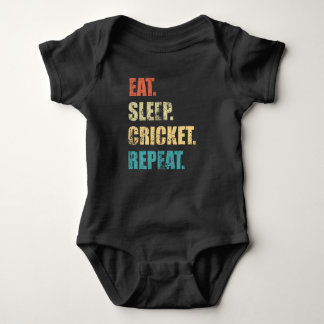 Eat sleep cricket repeat. baby bodysuit