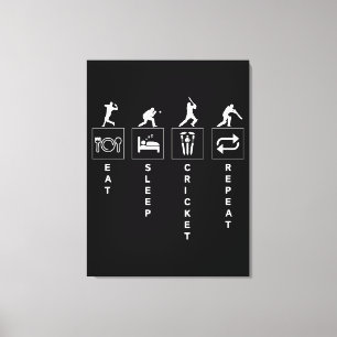Eat Sleep Cricket Repeat Canvas Print