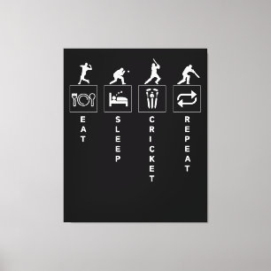 Eat Sleep Cricket Repeat Canvas Print