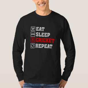 Eat Sleep Cricket Repeat Cricket Retro Vintage Pla T-Shirt