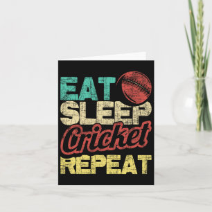 Eat Sleep Cricket Repeat - Cricketer Tsman Tting B Card