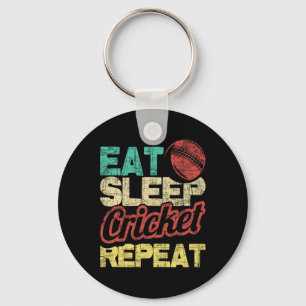 Eat Sleep Cricket Repeat - Cricketer Tsman Tting B Key Ring