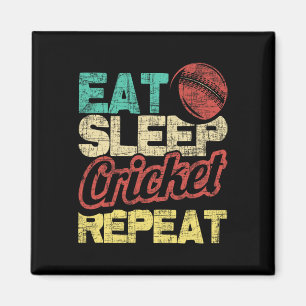 Eat Sleep Cricket Repeat - Cricketer Tsman Tting B Magnet
